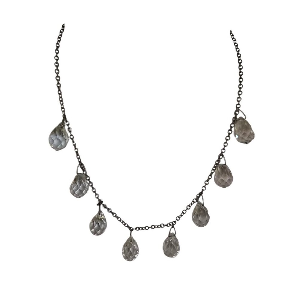 Art Deco Clear Crystal Briolette Necklace (A8755)